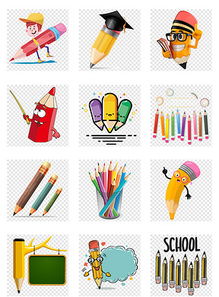 卡通文具鉛筆辦公用具素材 AI模板下載與生活工作應用指南